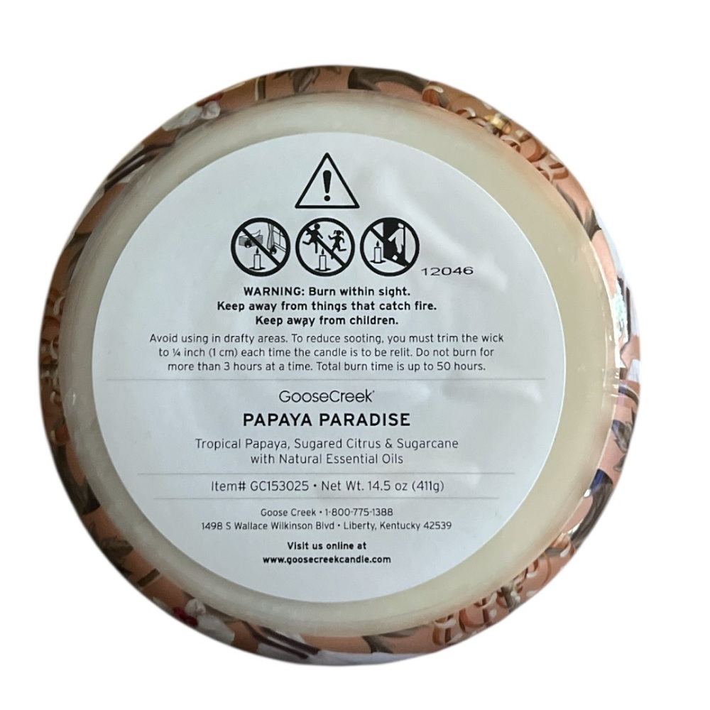 Papaya Paradise 14.5 oz 3-Wick Soy Candle - Picture 3 of 4